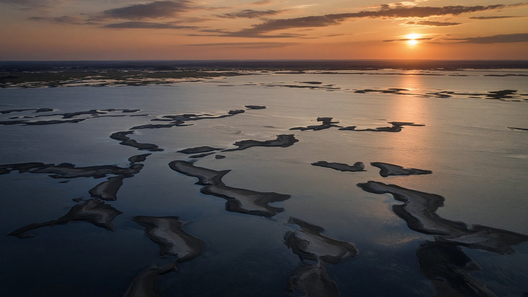 Tidal channels of the Chesapeake at sunset
